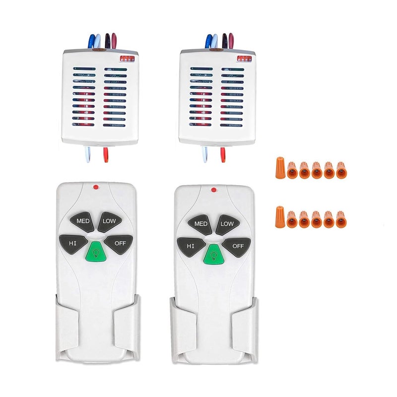 Smekitlly 2 Pack Small Size Universal Ceiling Fan Remote Control Kit with Light Dimmer, 3 Speed Fan Controller Mini Receiver Replacement for Hampton Bay/Hunter/Harbor Breeze/Westinghouse/Honeywell and More - Image 1